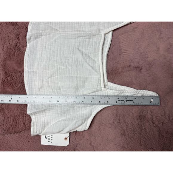 Billabong Open Skies Top Women’s M/10 White Linen Crop Tank NWT - Picture 2 of 8